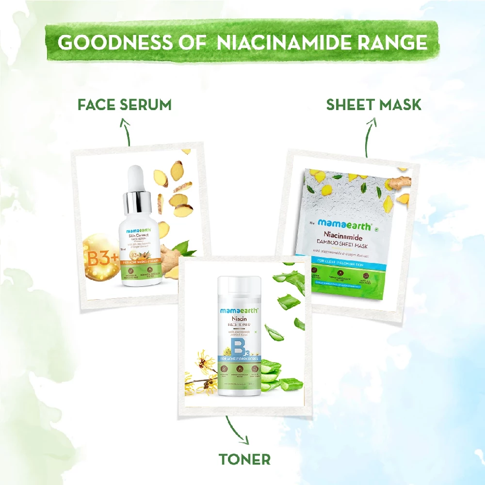 Niacinamide Bamboo Sheet Mask with Niacinamide and Ginger Extract for Clear and Glowing Skin, 25g-6.webp